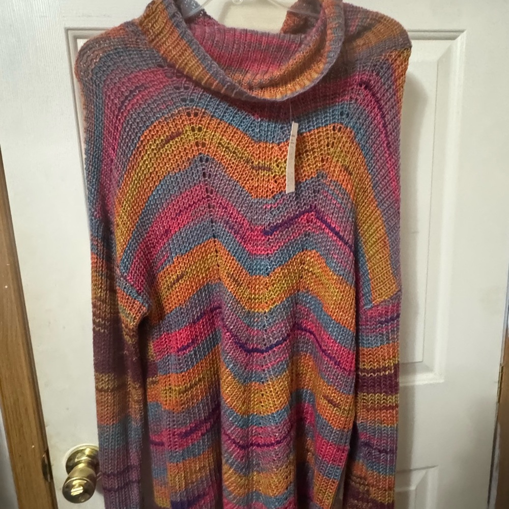 OVO Multicolor Cowl Neck Sweater. NWT